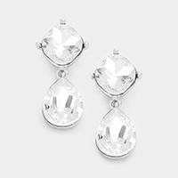 Glass crystal teardrop earrings