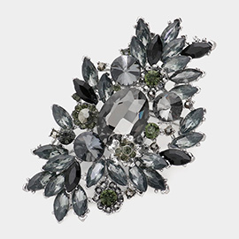Glass Crystal Bouquet Pin Brooch