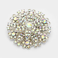 Glass crystal bouquet brooch