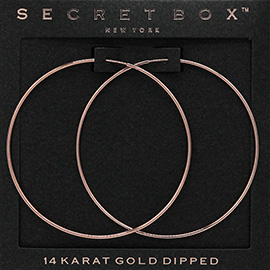 SECRET BOX_14K Rose Gold Dipped Wire Hoop Earrings