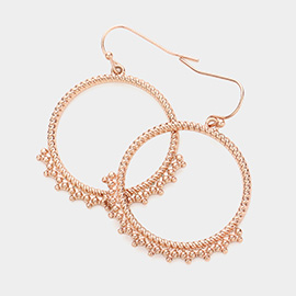 Round Shape Textured Metal Earrings