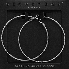 Secret Box_Sterling Silver Dipped Textured Hoop Earrings