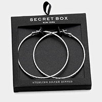 Secret Box _ Sterling Silver Dipped Textured Hoop Earrings