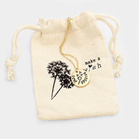 Just Breathe _ Disc Pendant Necklace Gift Bag Set