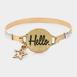 Hello Message Star Charm Hook Bracelet