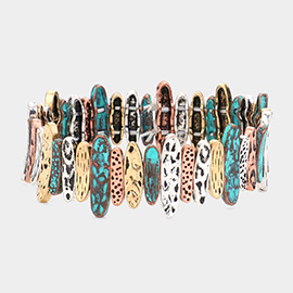 Patterned Metal Stretch Bracelet