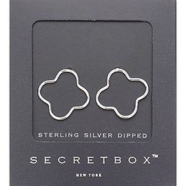 SECRET BOX_Sterling Silver Dipped Quatrefoil Stud Earrings