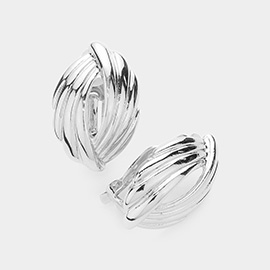 Metal Knot Clip On Earrings