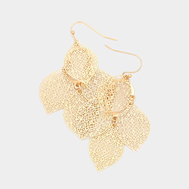 Filigree Leaf Metal Earrings