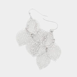 Filigree Leaf Metal Earrings