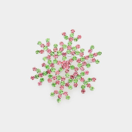 Crystal Pave Snowflake Pin Brooch