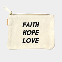 Faith Hope Love Cotton canvas eco pouch bag