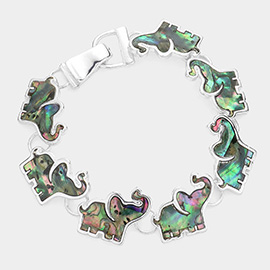 Abalone Elephant Link Magnetic Bracelet