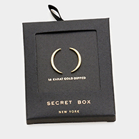 Secret Box _ 14K Gold Dipped Cubic Zirconia Moon Earrings