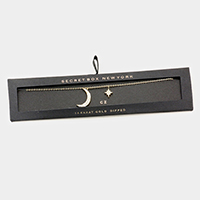 Secret Box _ 14K Gold Dipped CZ Moon North Star Necklace