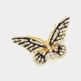 Crystal Rhinestone Paved Butterfly Pin Brooch