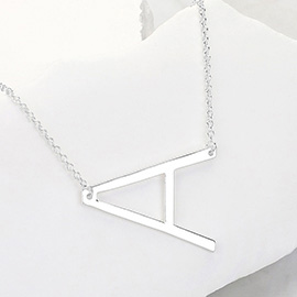 -A- Metal Monogram Pendant Necklace