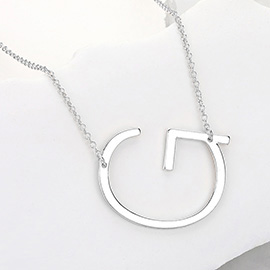 -G- Metal Monogram Pendant Necklace