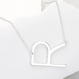 -R- Metal Monogram Pendant Necklace