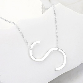 -S- Metal Monogram Pendant Necklace