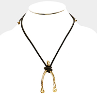Uni-Sex Wishbone Metal Pendant Necklace