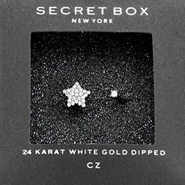 SECET BOX_24K White Gold Dipped CZ Star Ring