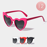 12PCS - Oversized Heart Frame Sunglasses