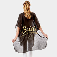 'Bride' Solid Lettering Cover Up Poncho