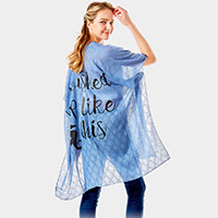 'I Washed Up Like This' Solid Lettering Cover Up Poncho