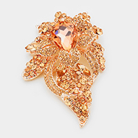 Floral Crystal Pave Bouquet Brooch / Pendant