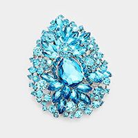 Crystal Rhinestone Teardrop Bouquet Brooch