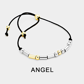 ANGEL Message Morse Code Adjustable Cinch Pull Tie Bracelet