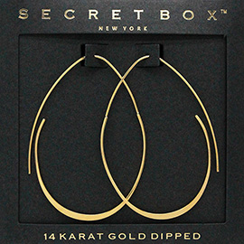 SECRET BOX_14K Gold Dipped Metal Teardrop Hoop Earrings