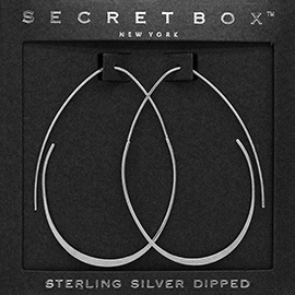 SECRET BOX_Sterling Silver Dipped Metal Teardrop Hoop Earrings