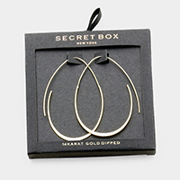 Secret Box _ 14K Gold Dipped Metal Teardrop Hoop Earrings