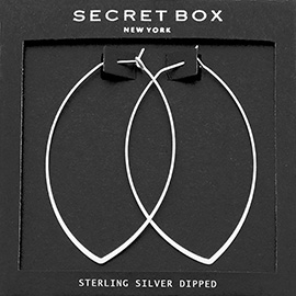 SECRET BOX_Sterling Silver Dipped Metal Oval Hoop Earrings