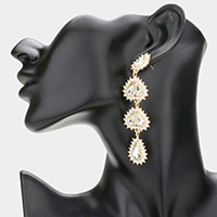 Layered Crystal Teardrop Link Evening Earrings
