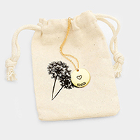 Mom _ Metal Disc Pendant Necklace Gift Bag Set