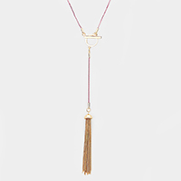 Drop Metal Chain Tassel Y Necklace