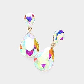 Crystal Double Teardrop Evening Earrings