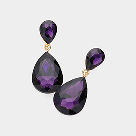 Crystal Double Teardrop Evening Earrings