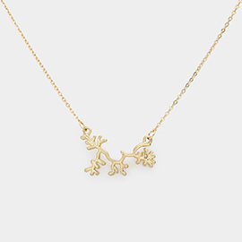 Metal Coral Pendant Necklace