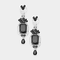 Marquise Crystal Chandelier Statement Evening Earrings