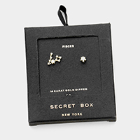 Secret Box _ CZ Zodiac Sign Pisces Stud Earrings