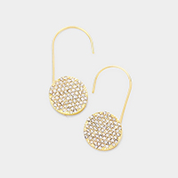 Crystal Rhinestone Pave Disc Accented Earrings
