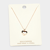 Gold Dipped Metal Heart Pendant Necklace