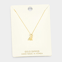Gold Dipped Metal Puppy Pendant Necklace