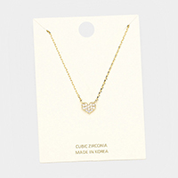 Cubic Zirconia Heart Pendant Necklace