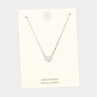 Cubic Zirconia Heart Pendant Necklace