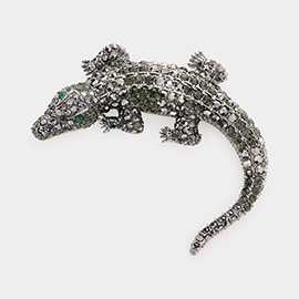 Crystal Pave Crocodile/Alligator Pin Brooch